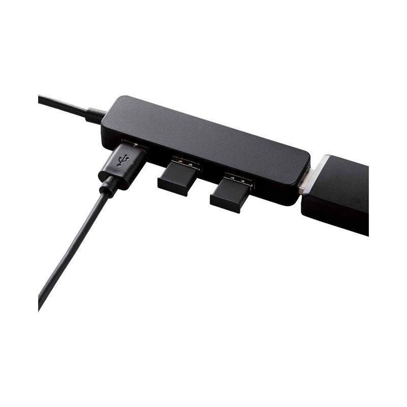 ELECOM Usb C/a 4ports 2.0 Hub Blk U2H-CA4003BBK-image 2