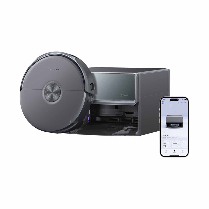 NARWAL Flow2 (compact Station) Robot Vacuum & Mop Black Finish Glass Top YJCC036 - COMPACT STATION-image 1