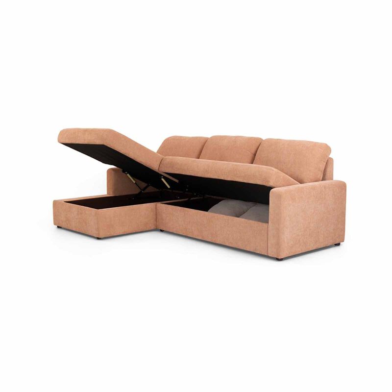 MUZE L Shaped Storage (fab) Left Cat A Light Brown Fabric Sofa HARPER-image 2