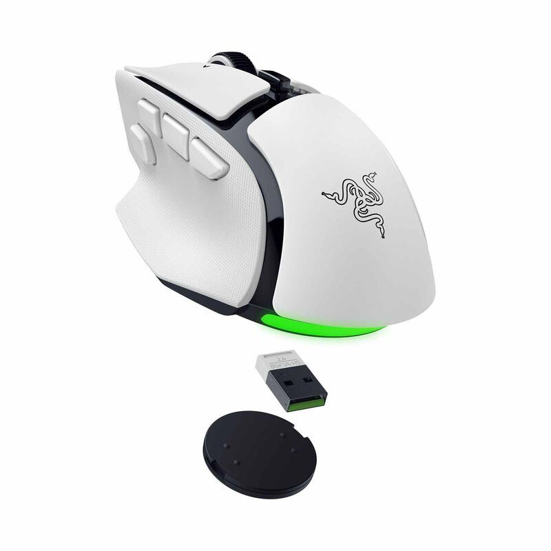 RAZER Basilisk V4 Hyperspeed - Ergonomic Wireless Gaming Mouse - White Edition RZ01-05680200-R3M1-image 3