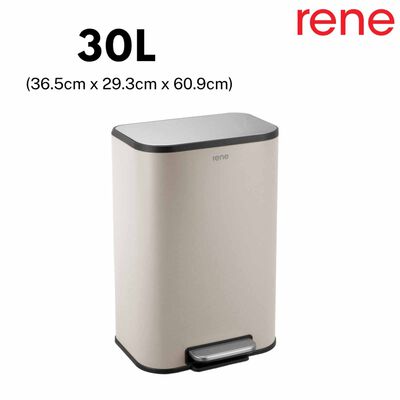 RENE 30l Nuvo Rectangle Soft Close Pedal Bin E70932