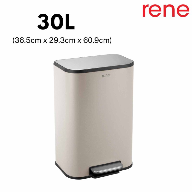 RENE 30l Nuvo Rectangle Soft Close Pedal Bin E70932-image null