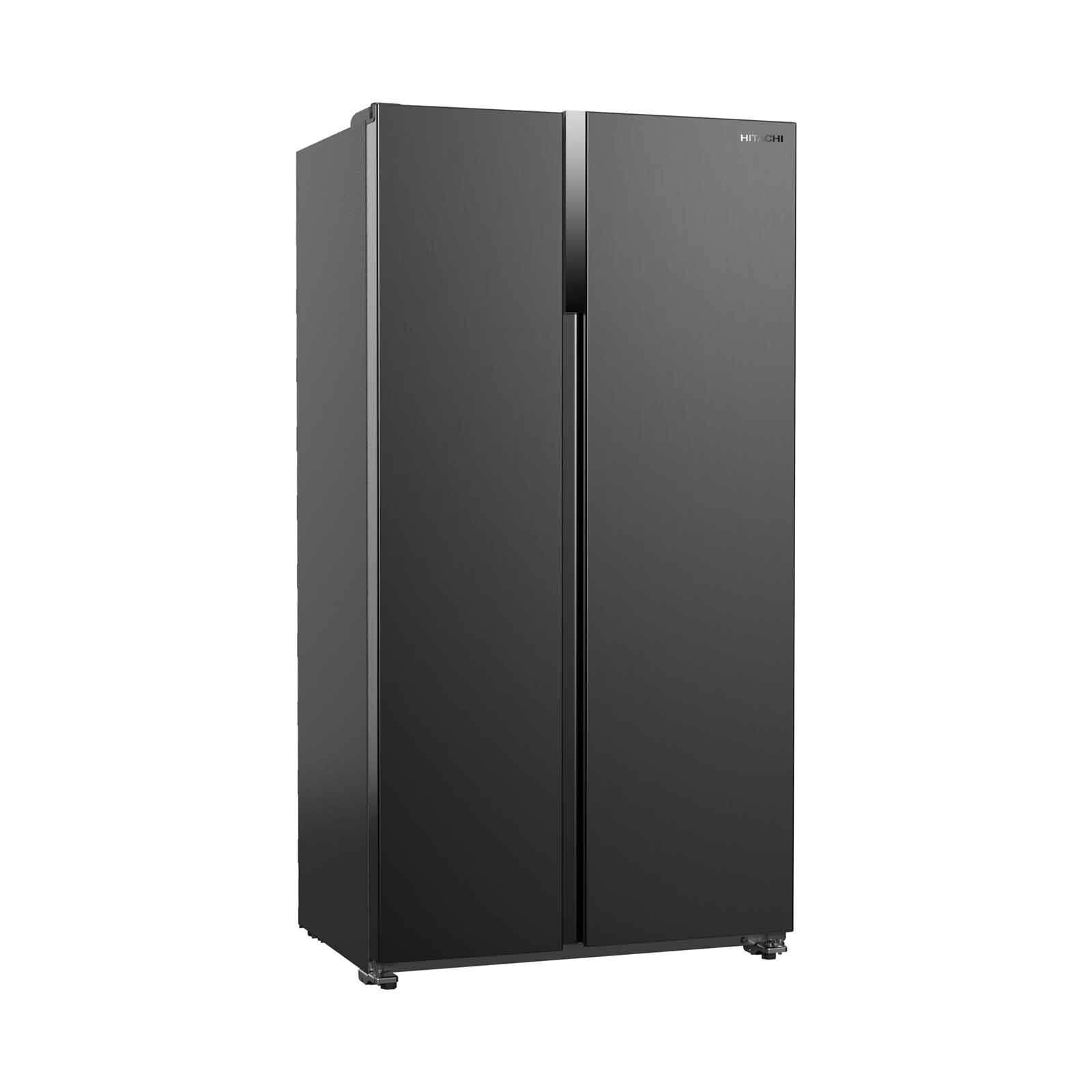 Shop HITACHI Side By Side Door Fridge (525l) - Glass Black