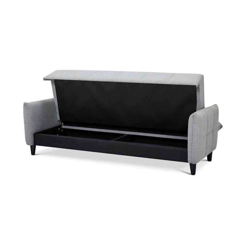 Sofa Bed With Storage Grey BERYL-image 8