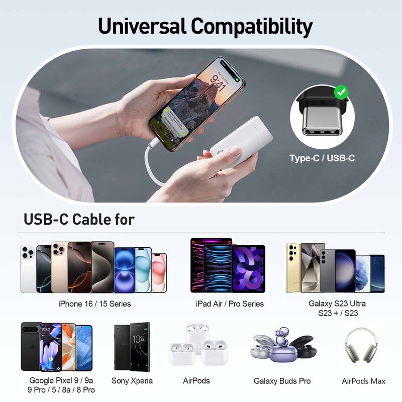 IWALK Powermini Built-in Cable, 22.5w Usb-c Fast Charging Powerbank (10,000mah) White UBP001-002A-image 13