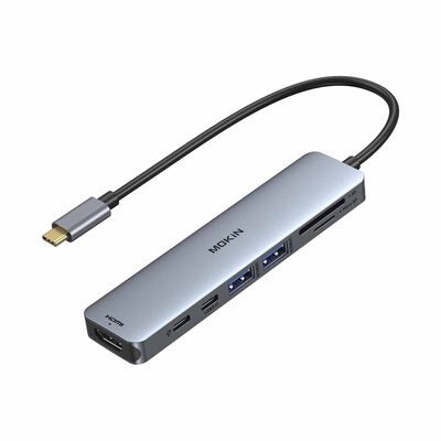 MOKIN 7 In 1 Usb-c To Hdmi 4k/60hz+usb-c3.0+2usb-a 3.0+sd/tf+pd Charging Hub MK-MOUC0119