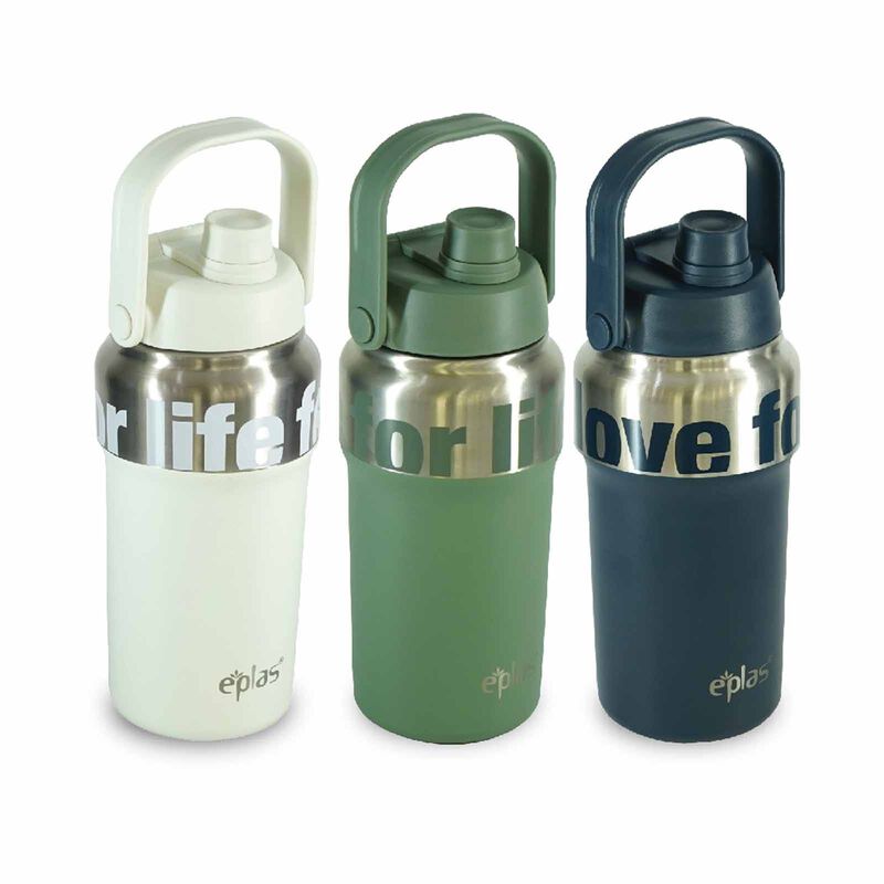 EPLAS 304 Stainless Steel Sporty Thermos Flask With Handle (1000ml) -midnight Blue EVH-1000-image 2