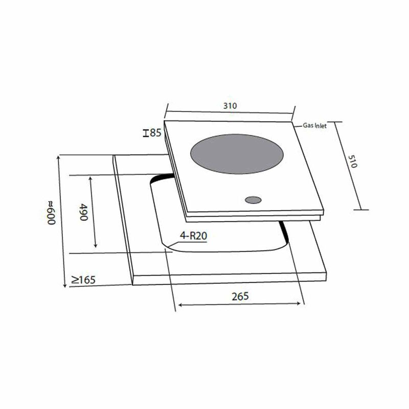 MAYER 30cm 1 Burner Gas Hob - Glass Black (lpg/pub) (exclude Installation) MMGH130HI-image 2