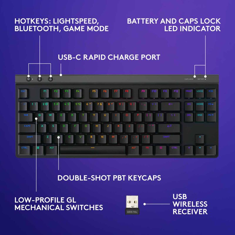 LOGITECH G515 Lightspeed Tkl Kb (gl-tactile) Blk 2y 920-012580-image 7
