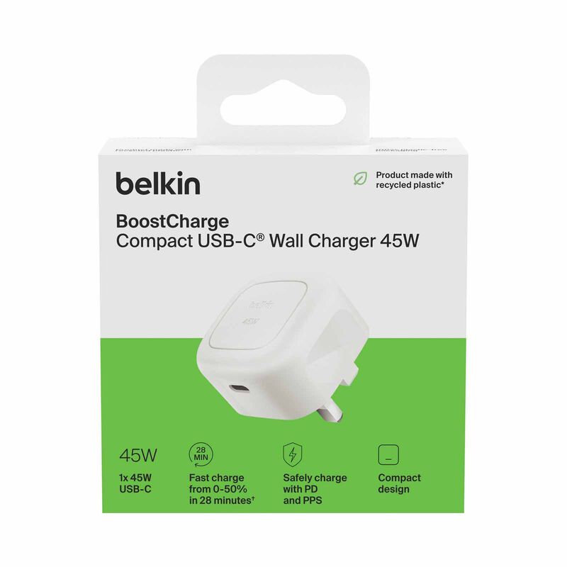 BELKIN 45w Usb Pd Wall Charger With Pps, White WCA013MYWH-image 2