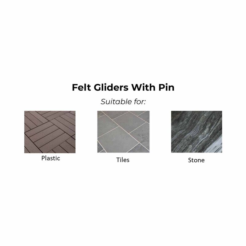 FIX-O-MOLL With Pin Grey Dia 24mm FELT GLIDERS-image 2