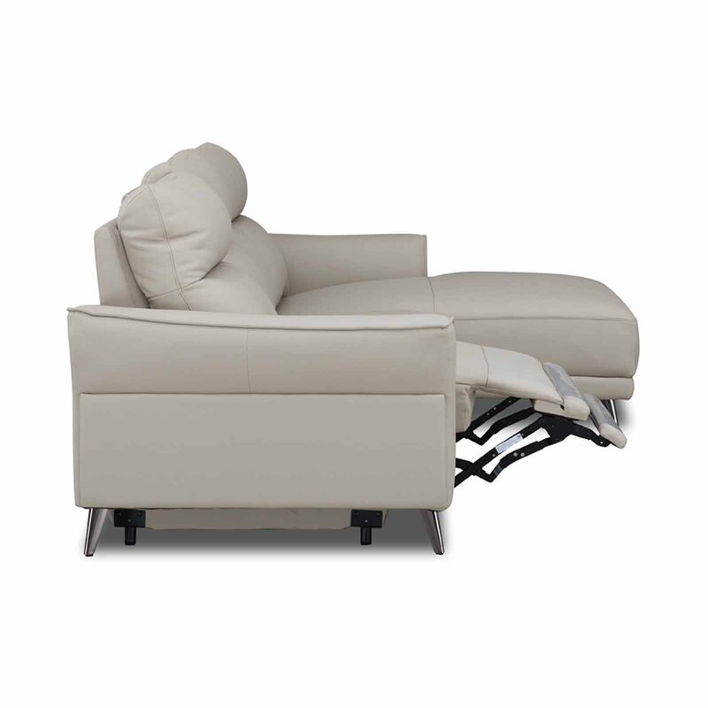 GERBRSI L Shaped Recliner (hl) Right Cat A Grey Half Leather Sofa FAYE-image 8