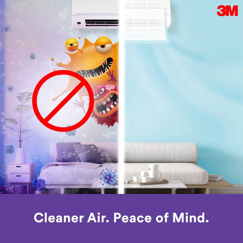 3M Aircon Filter 4pcs 22x34cm For Dust Allergen & Bacteria 9809-CEN-image 2