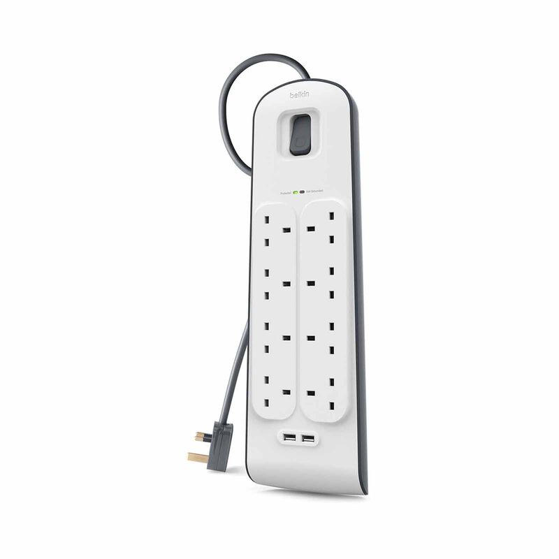 BELKIN 8 Outlets 2m Surge Protection Strip With 2 Usb Ports BSV804SA2M-image 1
