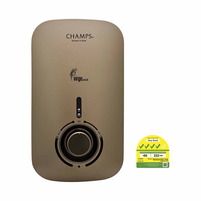 CHAMPS Instant Water Heater - Gun Metal VIRGO ACE - GUN METAL-image 2