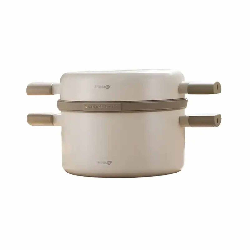 LA GOURMET Shogun Omni Gourmet 24cm Beige Multi-function Ceramic Cookware Set LGSNOI434111-image null