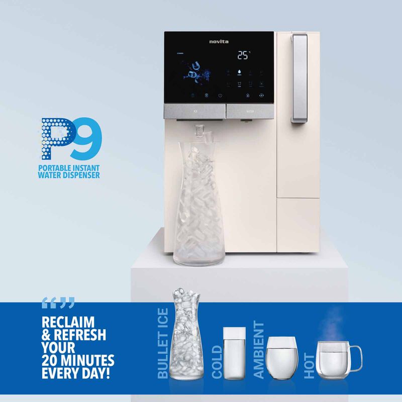 NOVITA Instant Hot/cold Dispenser With Ice Maker - Opaline Beige P9 HYDROPLUS - OPALINE BEIGE-image 2