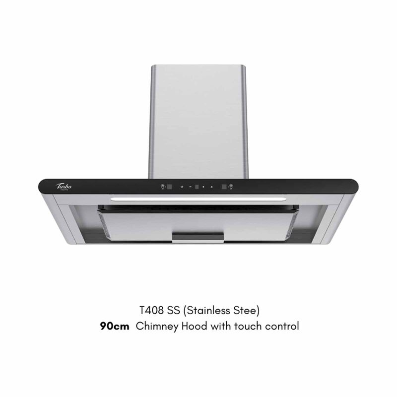 TURBO 90cm Chimney Hood + Dc Motor With Motion Sensor Control (excl. Install) T408-SS-image 1