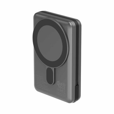 ENERGEA Magpac Pro Plus, 10000mah Magsafe Compatible Qi2 Power Bank With Built-in Cable And Stand - Gunmetal MP-PROPLUS-GUN