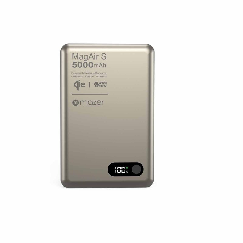 MAZER Qi2 Certified 15w 5000mah Pd20w Ultra Thin Power Bank - Natural Titanium M-MAGAIR29-NT-image 8