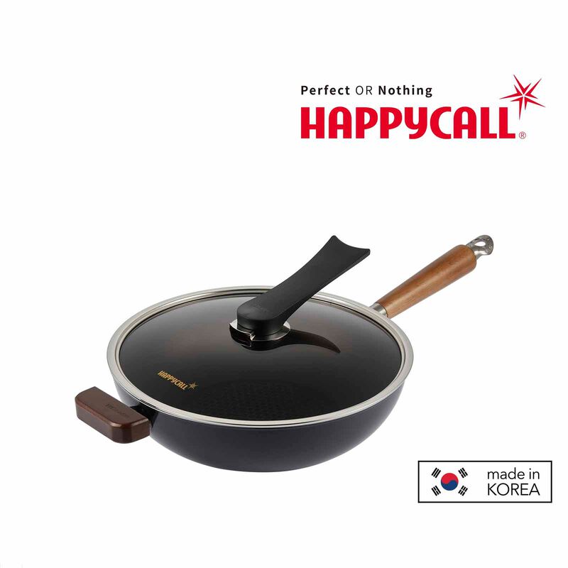 HAPPYCALL Crocodile Ih 30cm Graphene Skillet Wok + Lid 3900-0375-image null