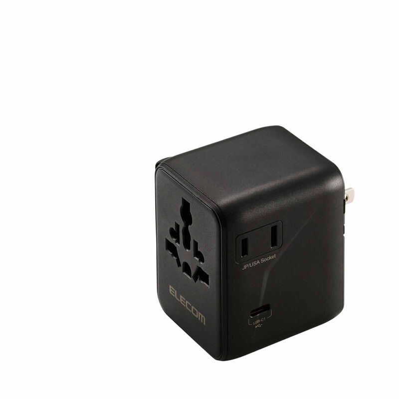 ELECOM 70w Travel Adapter 3c2a T-TA01-AS70BK-image 1