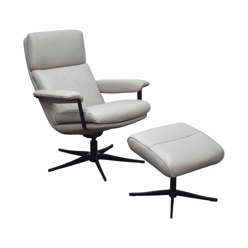 Rocker Chair (hl) Grey Half Leather CELESTE-image 2
