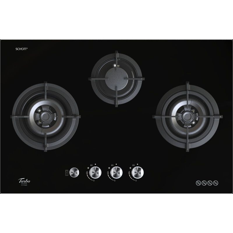 TURBO Built-in 3 Burners Glass Hob (77cm) (exclude Installation) T773GV-BK-image null