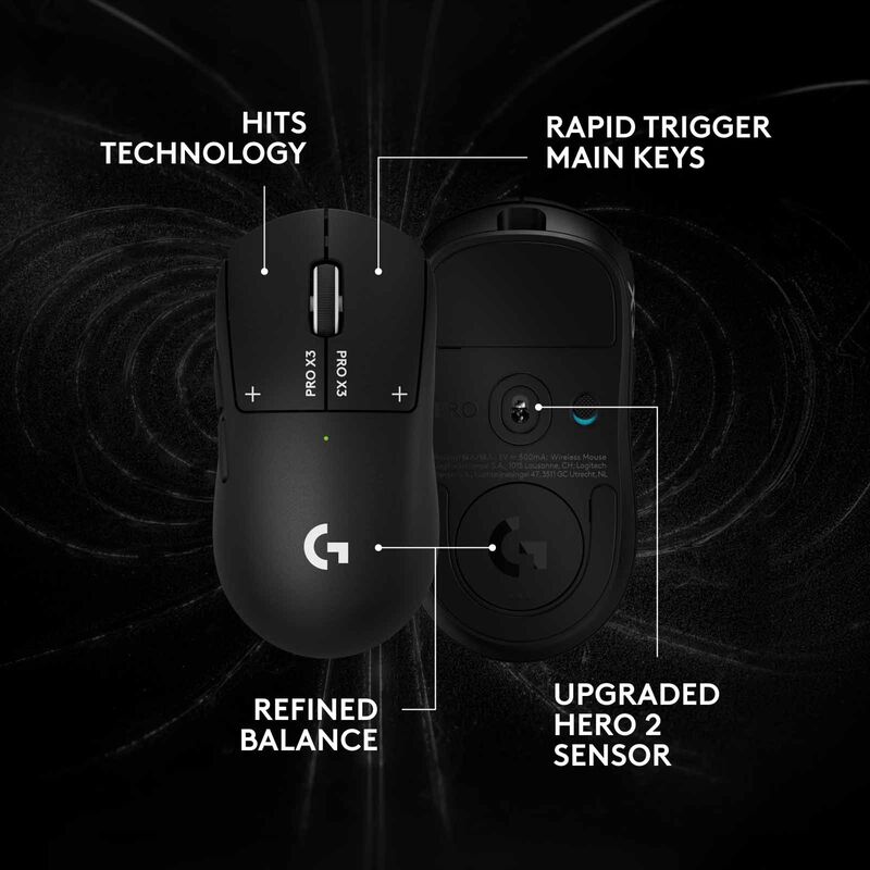 LOGITECH G Pro X3 Superstrike Gaming Mouse Midnight Black 910-007880-image 8