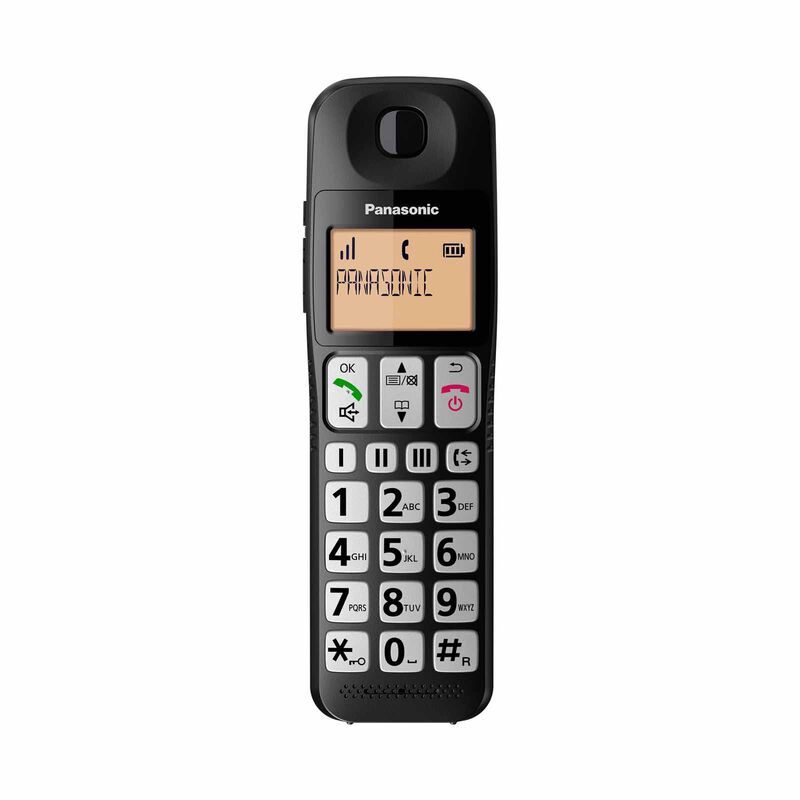 PANASONIC Single Dect Phone Amber Backlit Display (black) KX-TGE110CXB-image 1