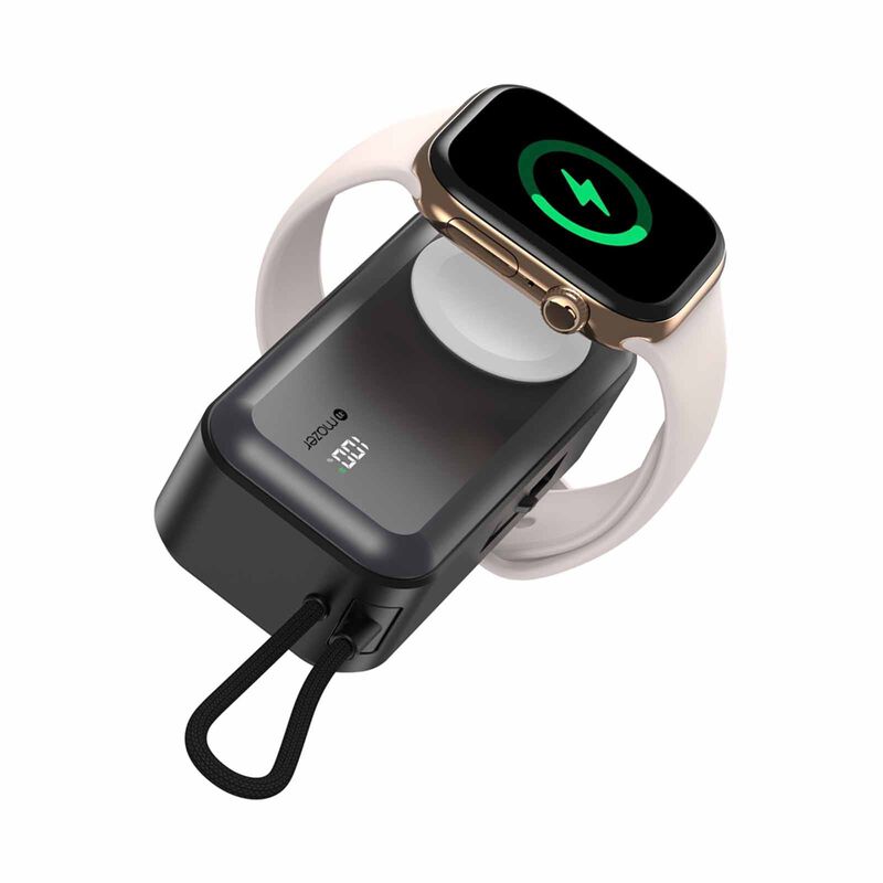 MAZER Pocketmini 5000mah/built-in Cable+apple Watch Charging+stand/pd20w Power Bank - Black M-POCKET5.0W-BK-image 10
