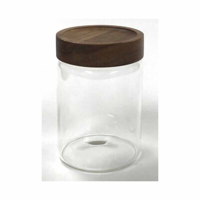 ELEMENTAL High Borosilicate Glass Storage Jar With Acacia Lid (850ml) 23FDD-1015