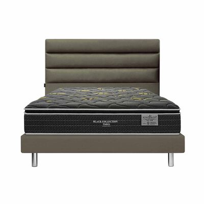 KINGKOIL King Size Mattress W/bedframe And Headboard BLACK COLLECTION OMBRA
