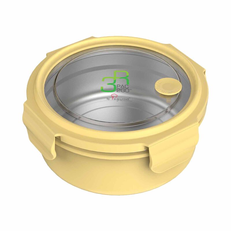 LA GOURMET 1000ml Rectangular Stainless Steel Canister - Yellow LGPG397744-image 1