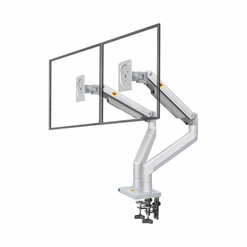 NORTHBAYOU Monitor Arm Fits 22-32in, Hold 2-12kg Vesa 75x75 / 100x100 (each Arm) G32 DUAL SILVER-image 3