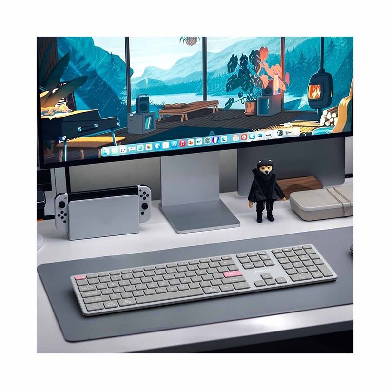MICROPACK Lifestyle 2.4g + Bluetooth Rechargeable Wireless Keyboard - Grey K-310W-GY-image 9