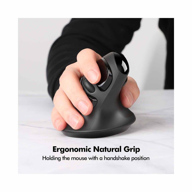 MICROPACK Ergo Life Rf 2.4g Wireless Ergo Mouse - Black MP-V03W-BK-image 2