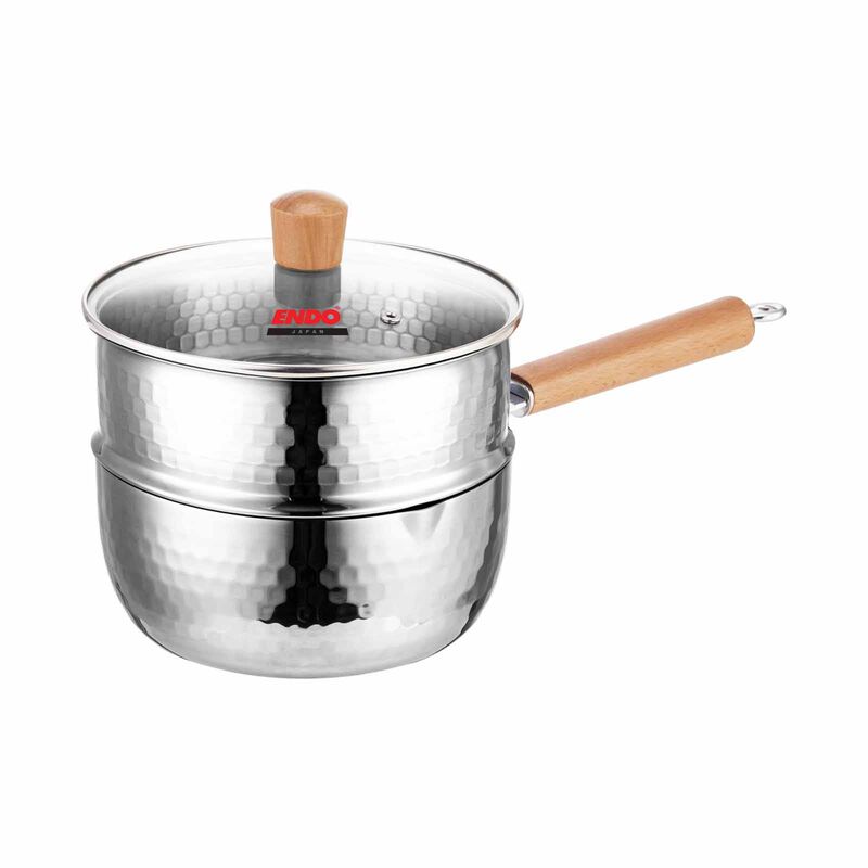 ENDO Yukihira 20cm 3-ply Saucepan + Steamer E-SY20T-image 1
