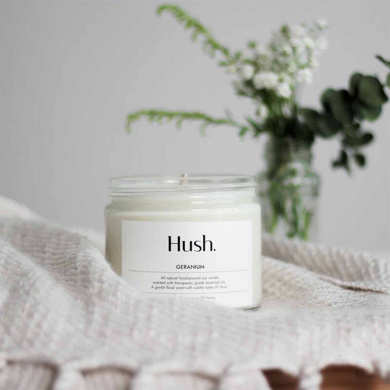 HUSH CANDL Candle - 8oz GERANIUM-image 2