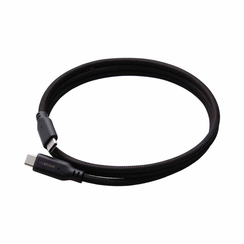 ELECOM Usb Type-c To Usb Type-c Cable (pd Compatible/ 100w/ 5a/ Magnetic Mesh Cable/ 1m) MPA-CC5PMG10BK-image 2