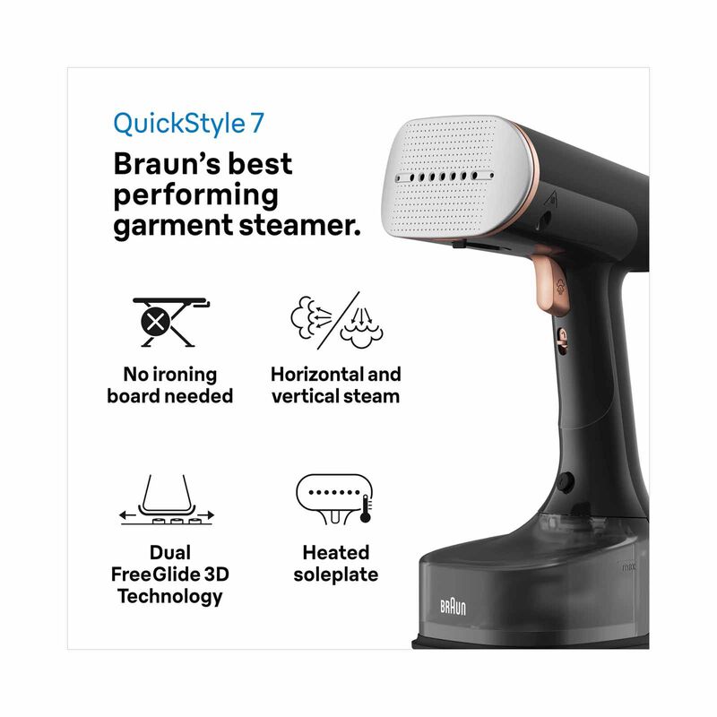 BRAUN Quickstyle 7 Garment Steamer (1600w) GS7077BK-image 2