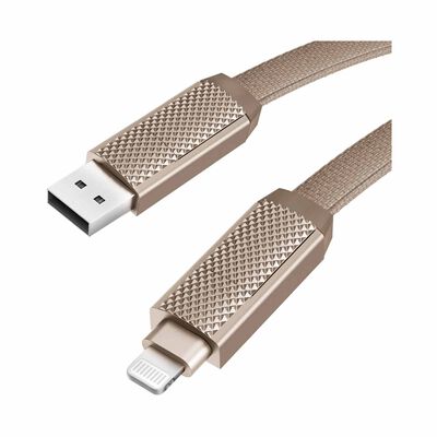 BAZIC Gocharge Alucable, 4 In 1 Aluminium Charging Cable With Usb A/c Input And Usb C/lightning Output. Pd CBL-GC4N1-GLD100