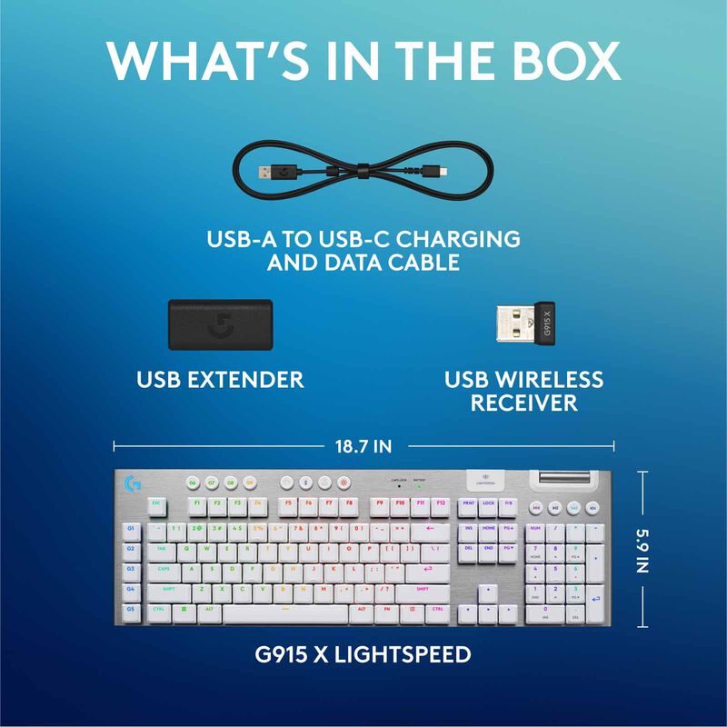 LOGITECH G915 X Lightspeed White Keyboard Gl-tactile 920-012691-image 12