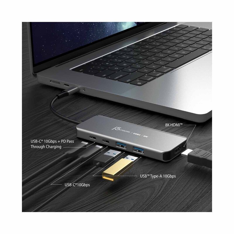 J5CREATE 8k Usb4 Travel Hub (6-in-1 ) JCH453-image 6
