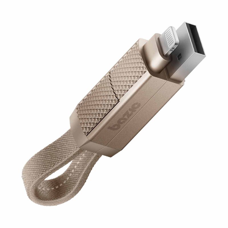 BAZIC Gocharge Alucable, 4 In 1 Aluminium Charging Cable With Usb A/c Input And Usb C/lightning Output. Pd CBL-GC4N1-GLD015-image 1