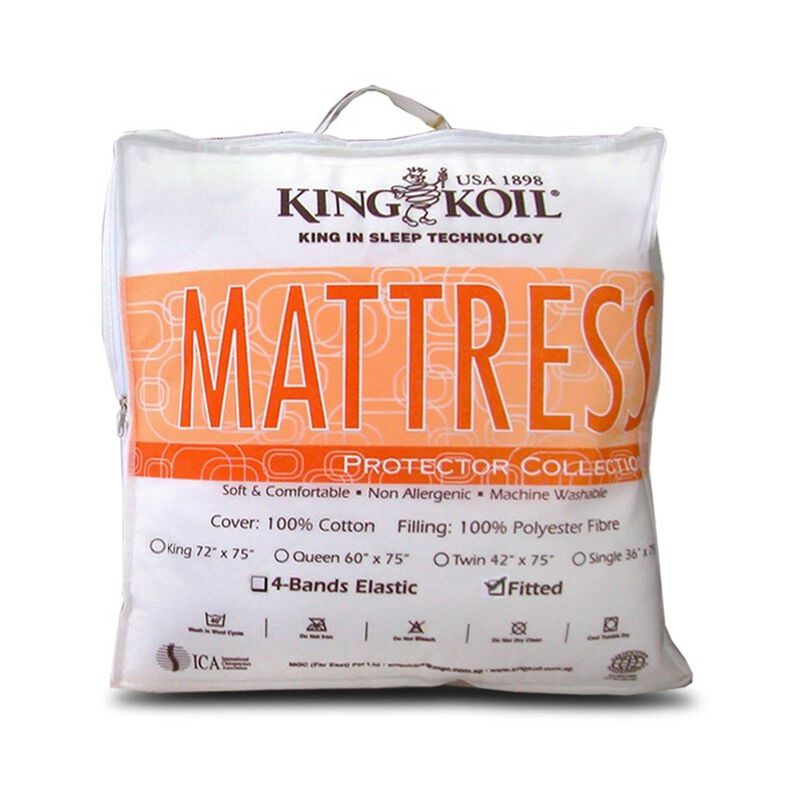 KINGKOIL Kk 100% Cotton Mattress Pad (fitted) &ndash; Queen Size 100 PERCENT COTTON-image null