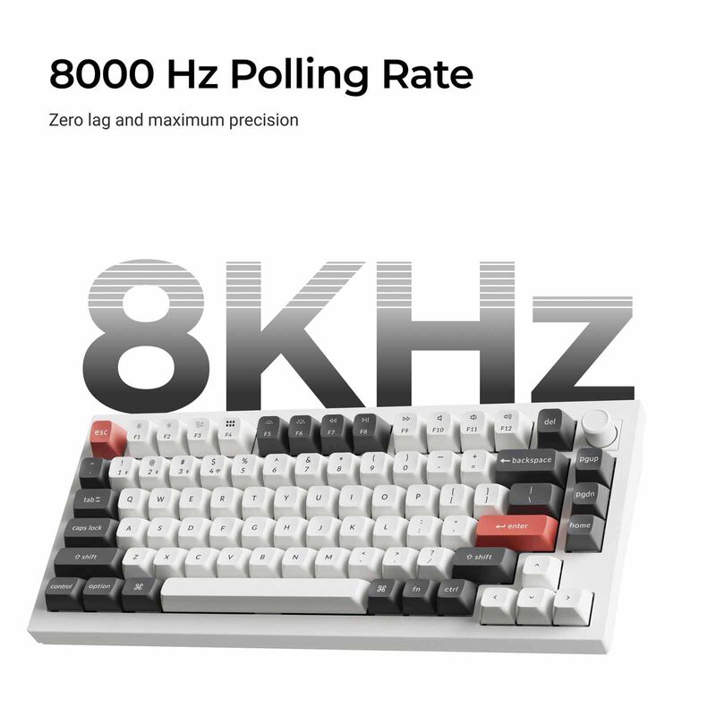 KEYCHRON Q1 Ultra 8k 75% 82 Key Black Knob Rgb Hot-swap Silk Pom Banana Switch KYCN-Q1U-M4-image 4