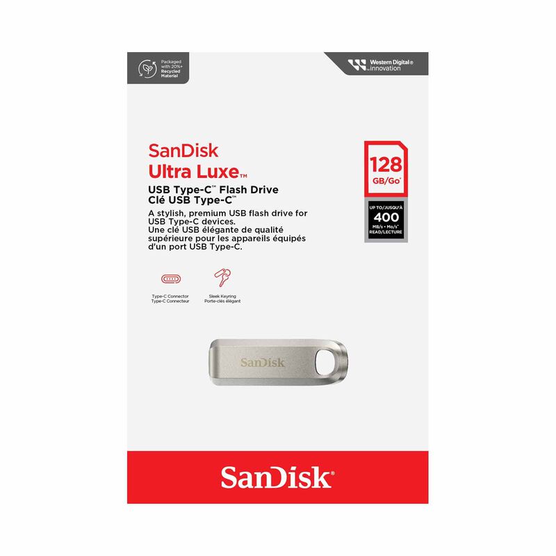 SANDISK Ultra Luxe Usb Type-c Drive, Usb3.2 Gen1, Type C, Cz75 128gb, Metal SDCZ75-128G-G46-image 5
