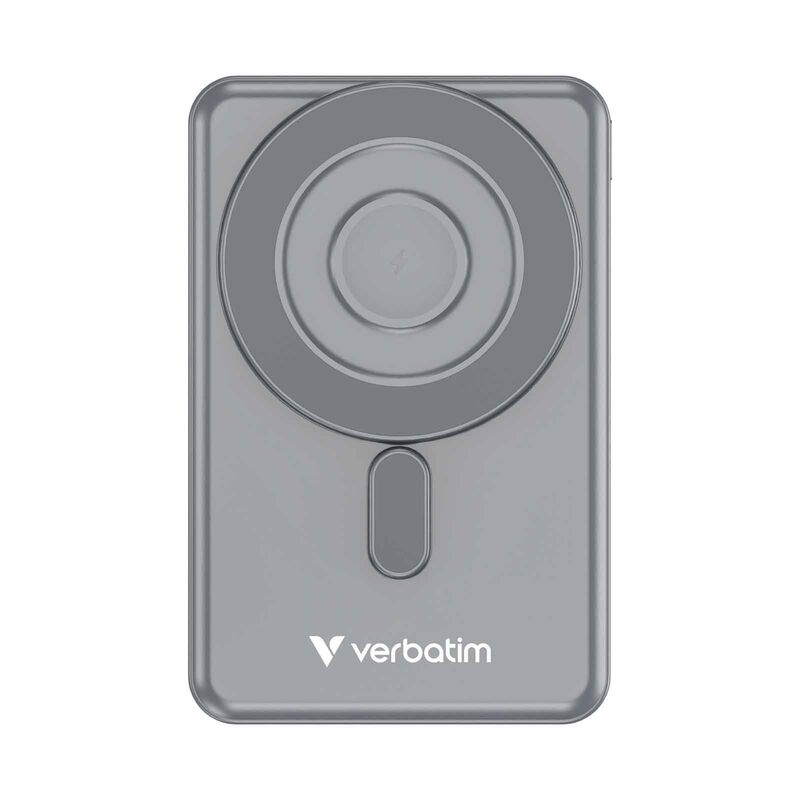 VERBATIM Powerbank Magnetic Wireless Charge 10000mah 2 X C Stand Grey VM32254-image 1
