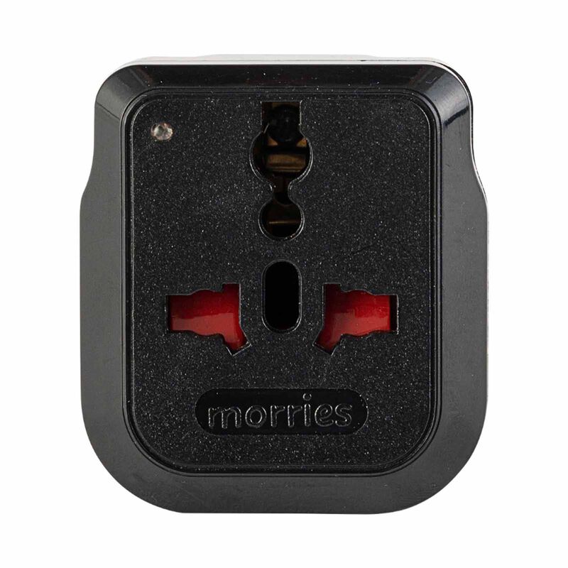 MORRIES Travel Adaptor With Neon Light Black MS-3106N-BK-image 1